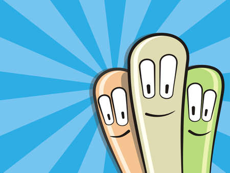 Funny cartoon aliens head. Vector illustration.のイラスト素材