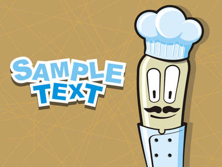 Funny cartoon chef cookのイラスト素材