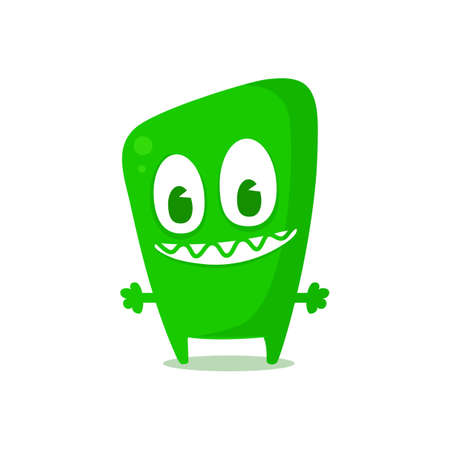 Happy green monsterのイラスト素材