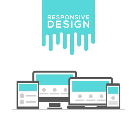 Responsive web design in electronic devices vectorのイラスト素材
