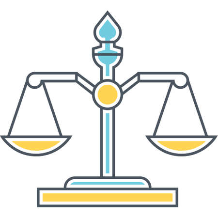 Outline vector icon of scale of justice, attorney concept illustrationのイラスト素材