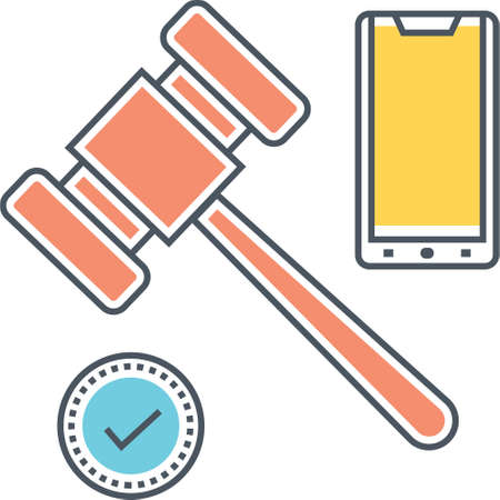 Outline vector icon of regulatory technology regtech illustrationのイラスト素材