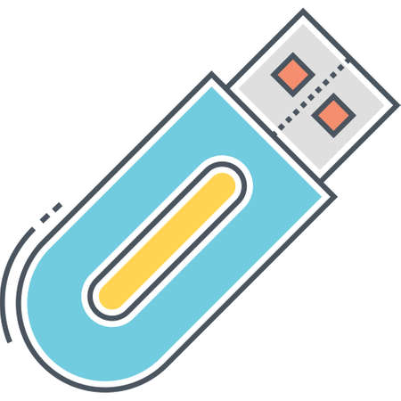 Flat vector icon of pen drive flash disk illustrationのイラスト素材