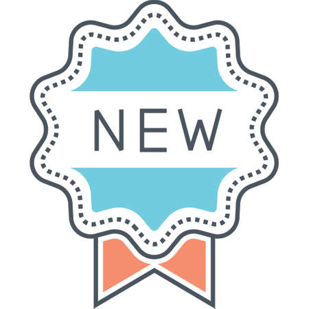 Vector flat icon of brand new badge illustrationのイラスト素材