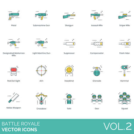 Vector of Battle royale icons including - ID:1-127686742 - Royalty Free ...
