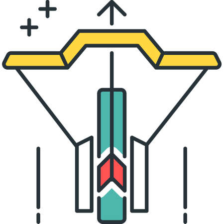 Outline vector icon of crossbow illustrationのイラスト素材