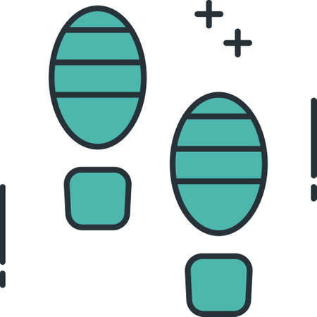 Outline vector icon of footsteps, shoes print illustrationのイラスト素材