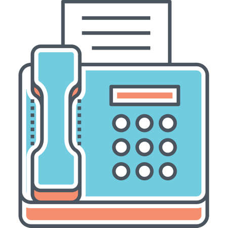 Vector flat icon illustration of fax machineのイラスト素材