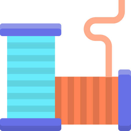 Vector flat icon illustration of colorful filaments for 3D printingのイラスト素材