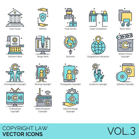 Vector of Copyright law icons including - ID:1-126672766 - Royalty Free ...