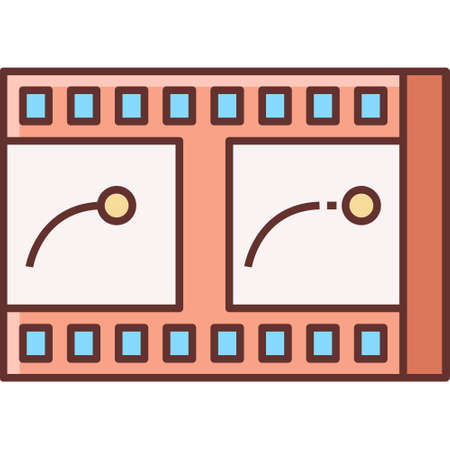 Vector flat icon of animation keyframe illustrationのイラスト素材