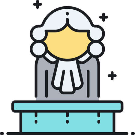 Outline vector icon of a judge illustrationのイラスト素材