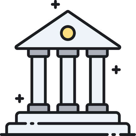 Outline vector icon of a courthouse illustrationのイラスト素材