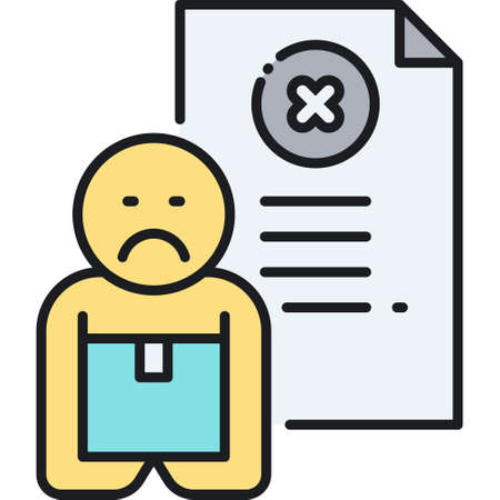Vector line icon of employee getting fired illustrationのイラスト素材
