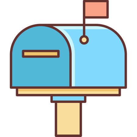 Flat vector icon illustration of a retro mailboxのイラスト素材