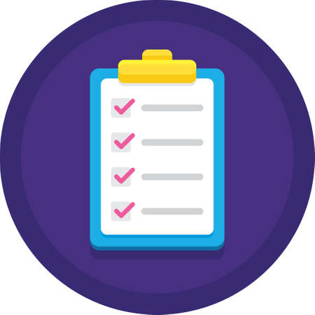 Flat vector icon of to do list on a clipboard illustrationのイラスト素材
