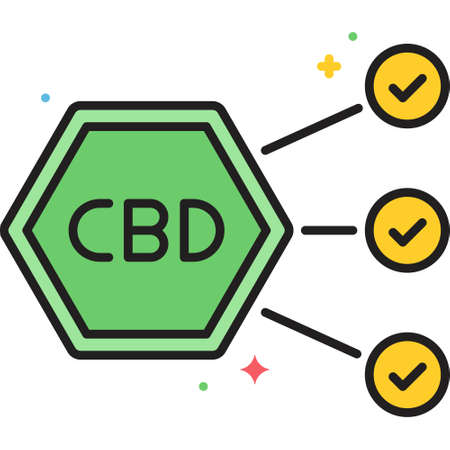 Flat vector icon illustration of CBD cannabidiol marijuana health benefitsのイラスト素材