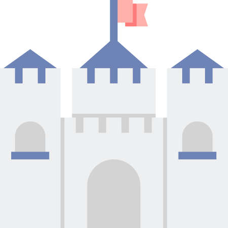 Flat vector icon illustration of theme park castleのイラスト素材