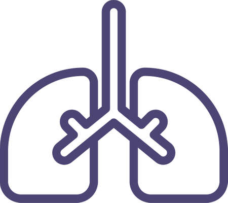 Flat icon illustration of lungs. Human internal organ. Medical and healthcare concept.のイラスト素材