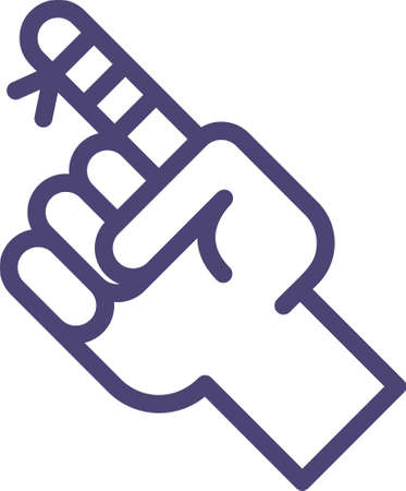 flat icon illustration of injury. Bandaged finger. Medical and healthcare concept.のイラスト素材