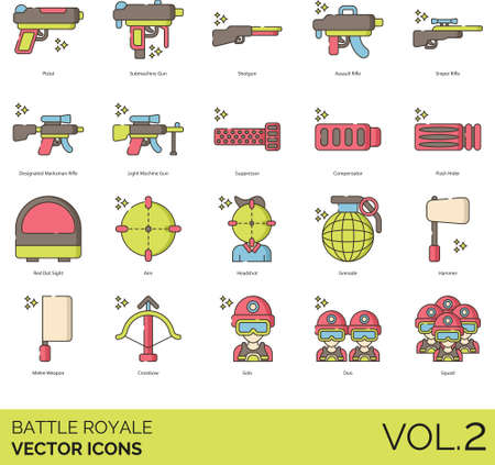 Vector of Battle royale icons including - ID:1-147502251 - Royalty Free ...