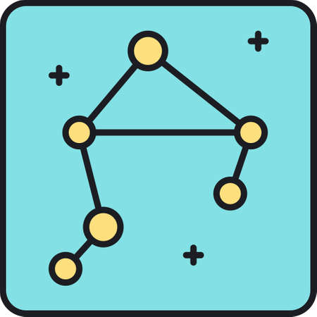 line icon illustration of star constellation. Space and astronomy concept.のイラスト素材
