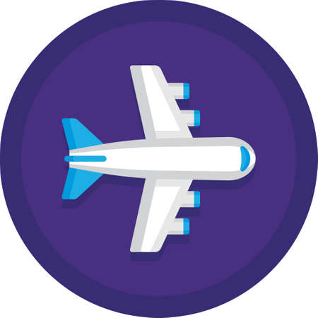Flat vector icon illustration of an airplane. Air freight logistics service concept.のイラスト素材