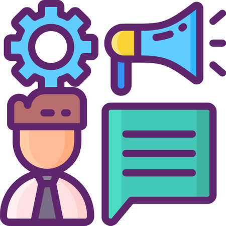 Line vector icon illustration of strategic storytelling for crowdfunding campaignのイラスト素材