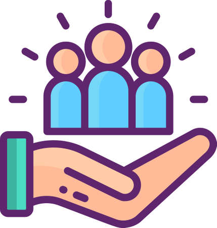 Line vector icon illustration of human capital crowdfundingのイラスト素材