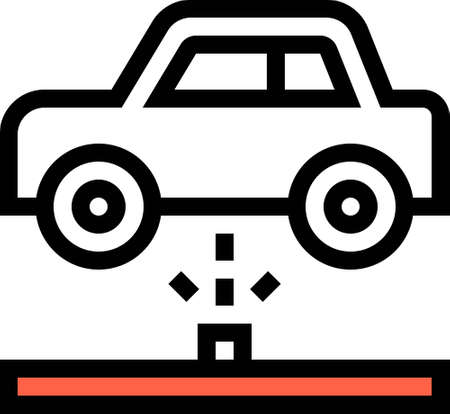 Line vector icons illustration of undercarriage flush. Car wash concept.のイラスト素材