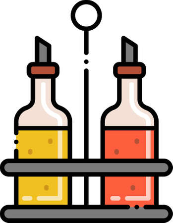 Line vector icon illustration of oil and vinegar bottleのイラスト素材