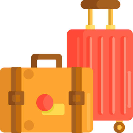Flat vector icon illustration of luggage suitcase for travelingのイラスト素材