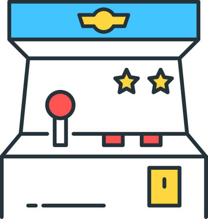 Line vector icon illustration of retro arcade game machineのイラスト素材