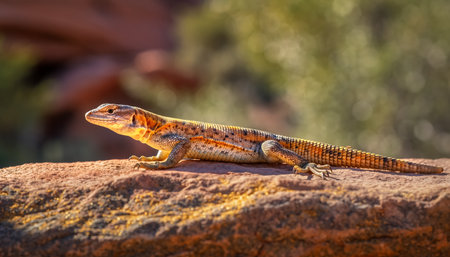 Lizard sitting on a rock in the desert of Arizona, USAの素材