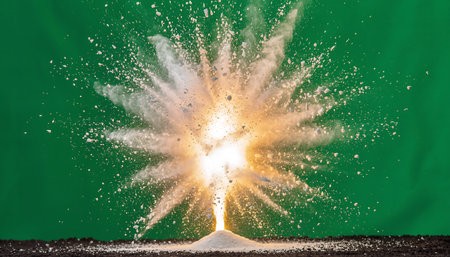 Flame from a rocket on the background of the Cyprus flag.の素材