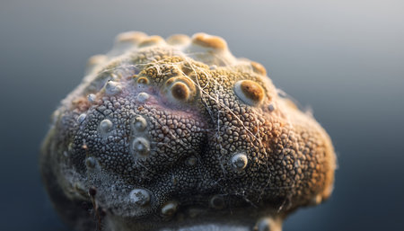 A detailed close-up showcases the intricate textures and patterns of a coral specimen, highlighting its unique surface features and natural beauty.の素材