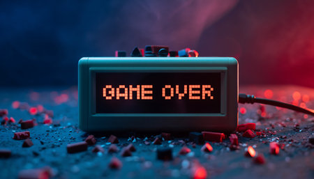 Digital alarm clock with COVID-19 text on black background.の素材