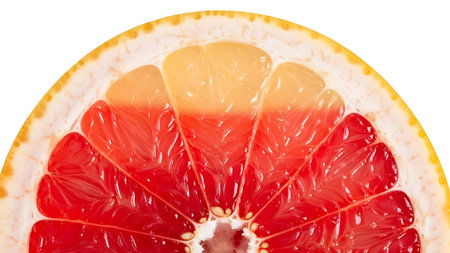 half of a grapefruit on a white background, close-upの素材