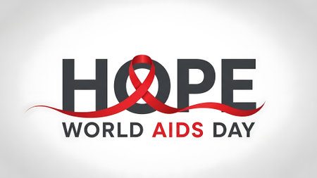 World AIDS Day. Vector illustration. Red ribbon on white background.の素材