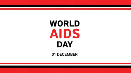 World AIDS Day banner. Vector illustration. Red and white colors.の素材