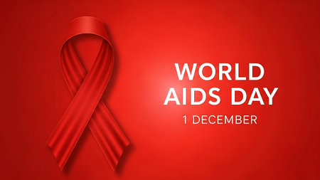World Aids Day Background. Red Ribbon. Vector Illustration EPS10の素材