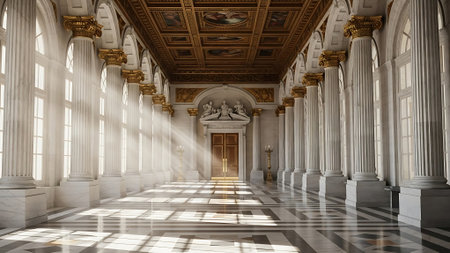 The interior of the Palace of Versailles, France. 3d renderの素材