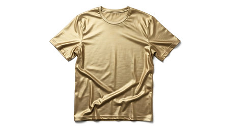 golden t-shirt isolated on white background with clipping path.の素材