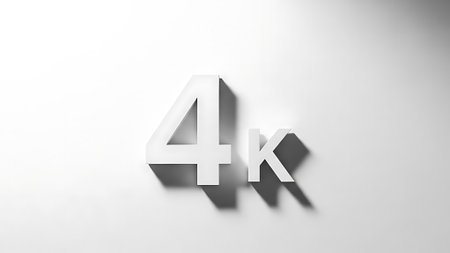 A 3D rendering of the text 4K.の素材