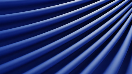 A detailed view of blue cylindrical objects in a radial arrangement.の素材