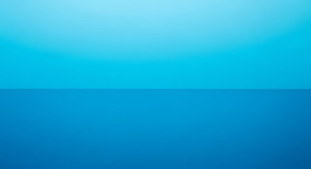 A serene ocean scene with a bright sun shining over the water.の素材