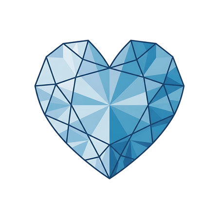 blue heart icon over white background. colorful design.  vector illustrationのイラスト素材