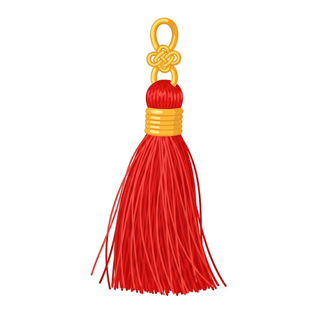 Red chinese knot icon. Cartoon of red chinese knot vector icon for web design isolated on white backgroundのイラスト素材