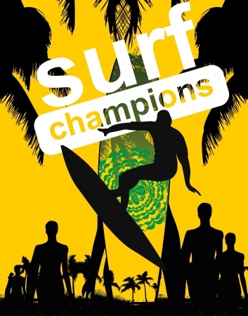 pacific surfer champion club graphic designのイラスト素材