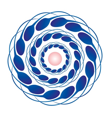 Sperms running to the eggのイラスト素材